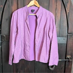 Eileen Fisher Textured Violet Open Jacket